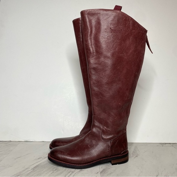 Franco Sarto Meyer Wide Calf Maroon Leather Tall Riding Boot 6 1/2 M - Picture 15 of 15